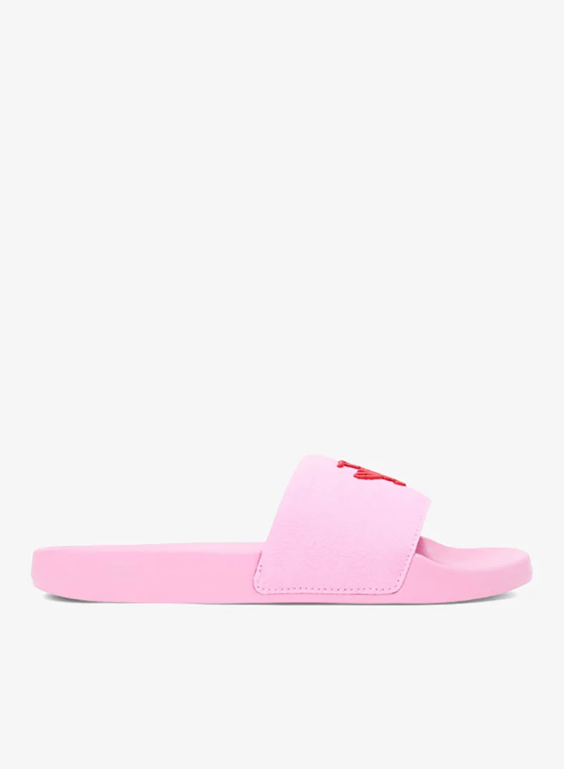 تومي هيلفيغر Logo Embroidery Canvas Pool Slides